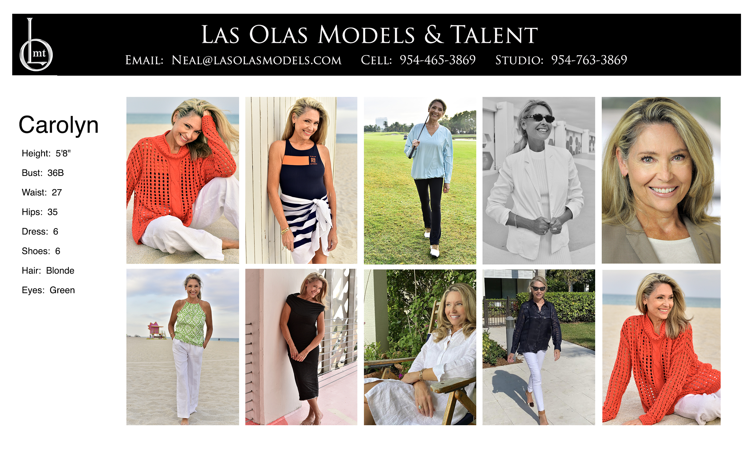 Models Fort Lauderdale Miami South Florida - Print Video Commercial Catalog - Las Olas Models & Talent - Carolyn Comp